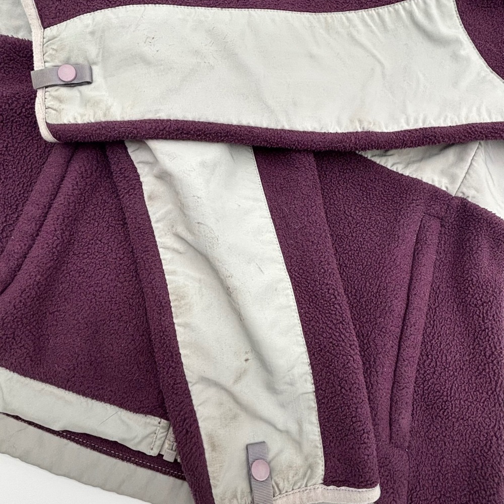 The North Face Fleece Jacket Womens Medium M Purple Grey Zip Up Pocket - Picture 8 of 12